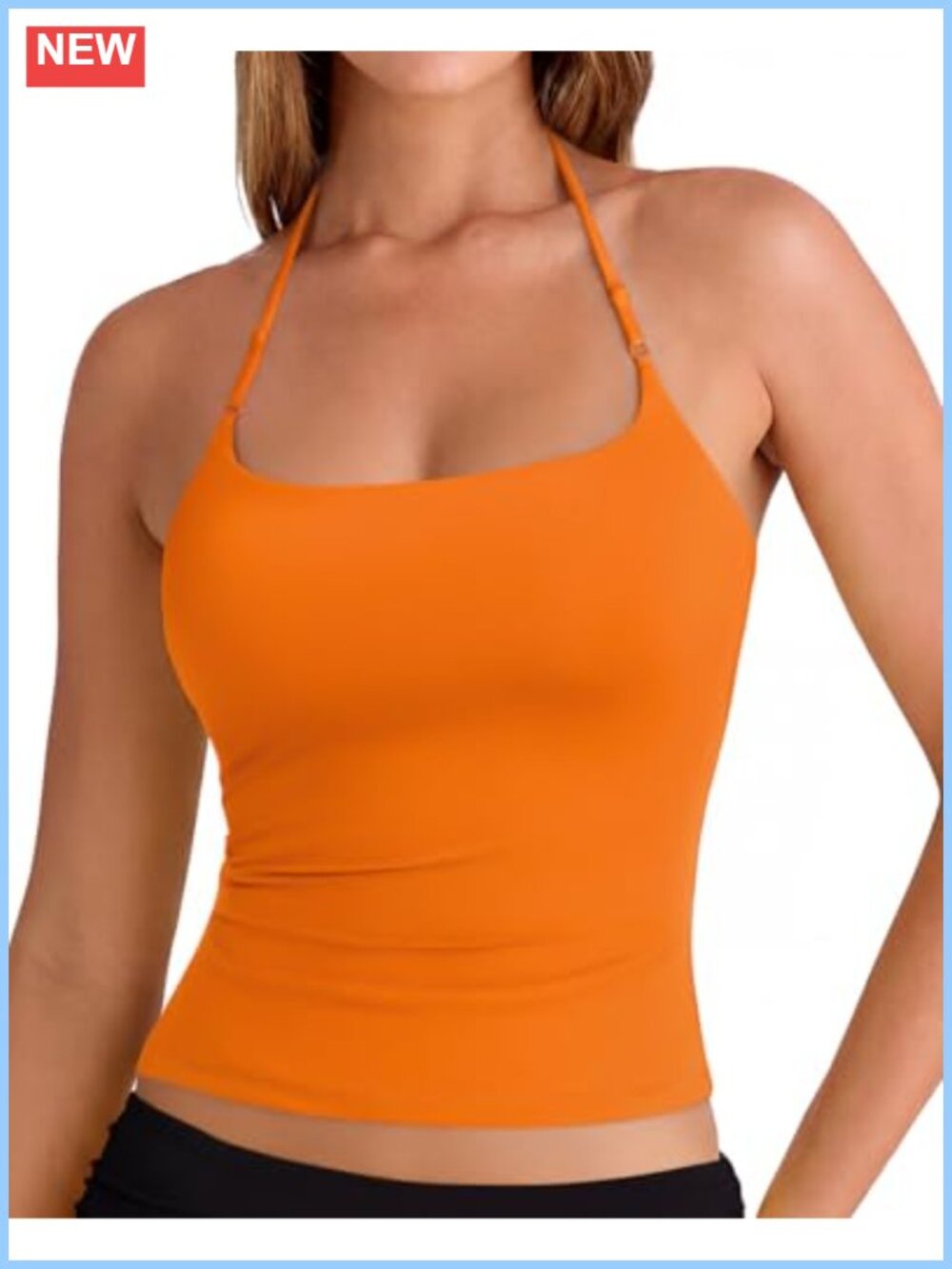 SUUKSESS Women's Halter Double Lined Backless Crop Tank Top